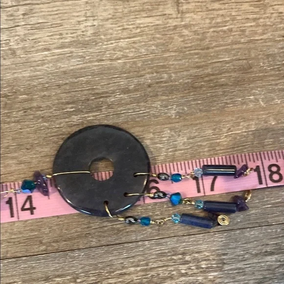 Amethyst Beaded Celestial Inspired Handmade Necklace with Circular Pendant - Picture 13 of 16